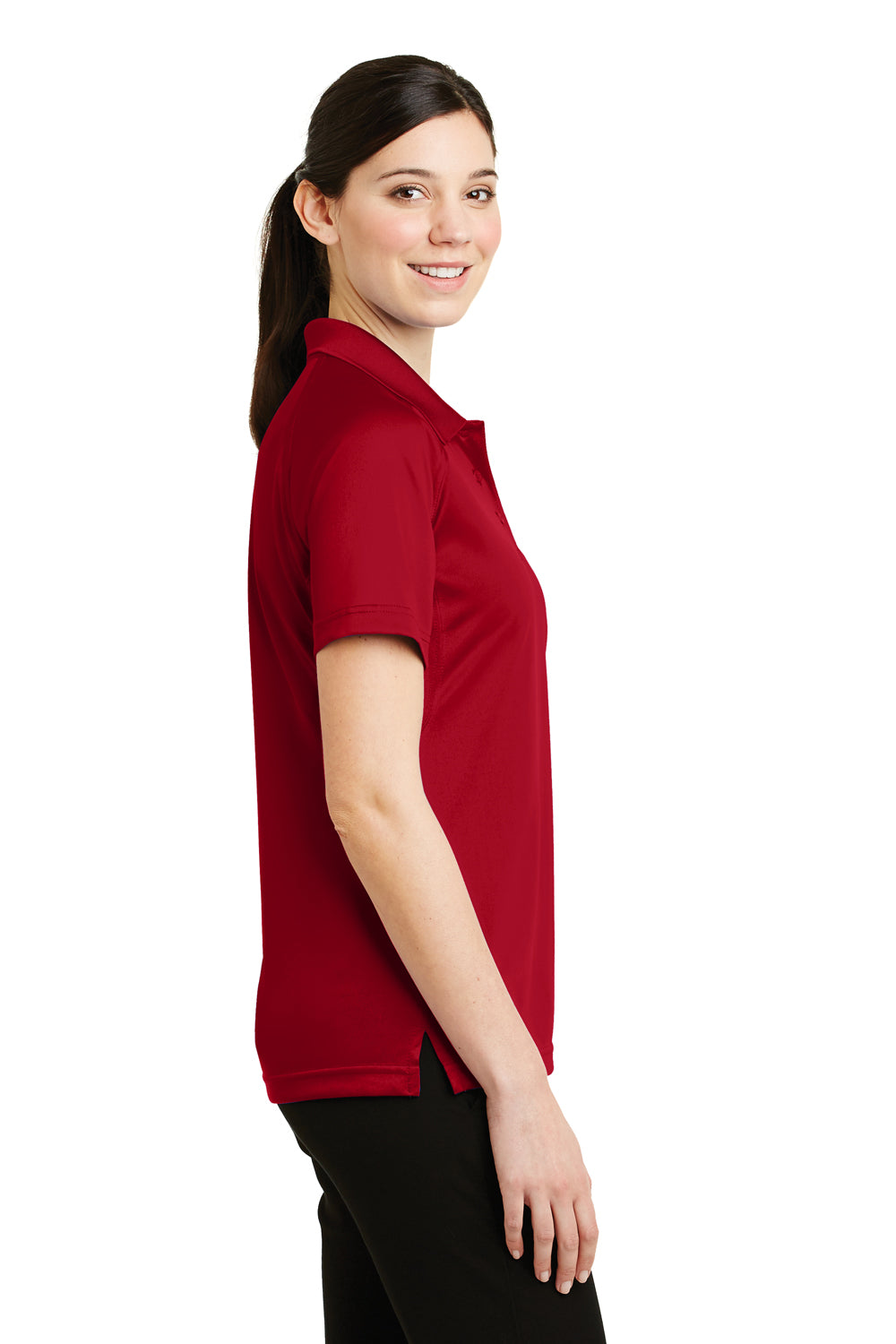 CornerStone CS411 Womens Select Tactical Moisture Wicking Short Sleeve Polo Shirt Red Side