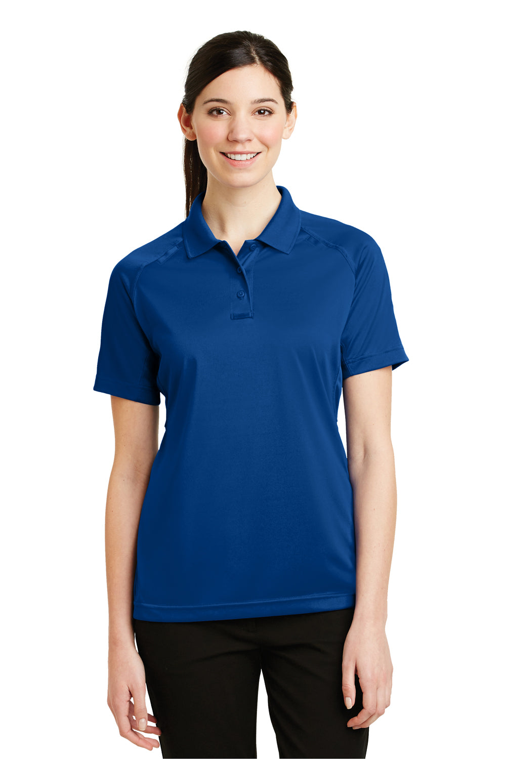 CornerStone CS411 Womens Select Tactical Moisture Wicking Short Sleeve Polo Shirt Royal Blue Front