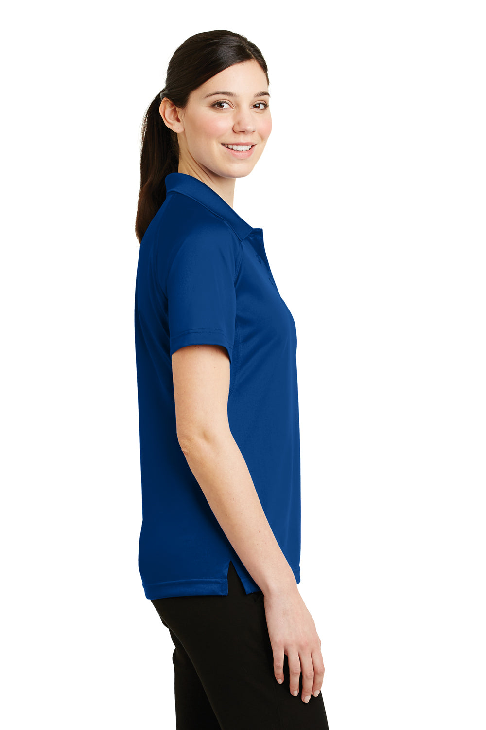 CornerStone CS411 Womens Select Tactical Moisture Wicking Short Sleeve Polo Shirt Royal Blue Side