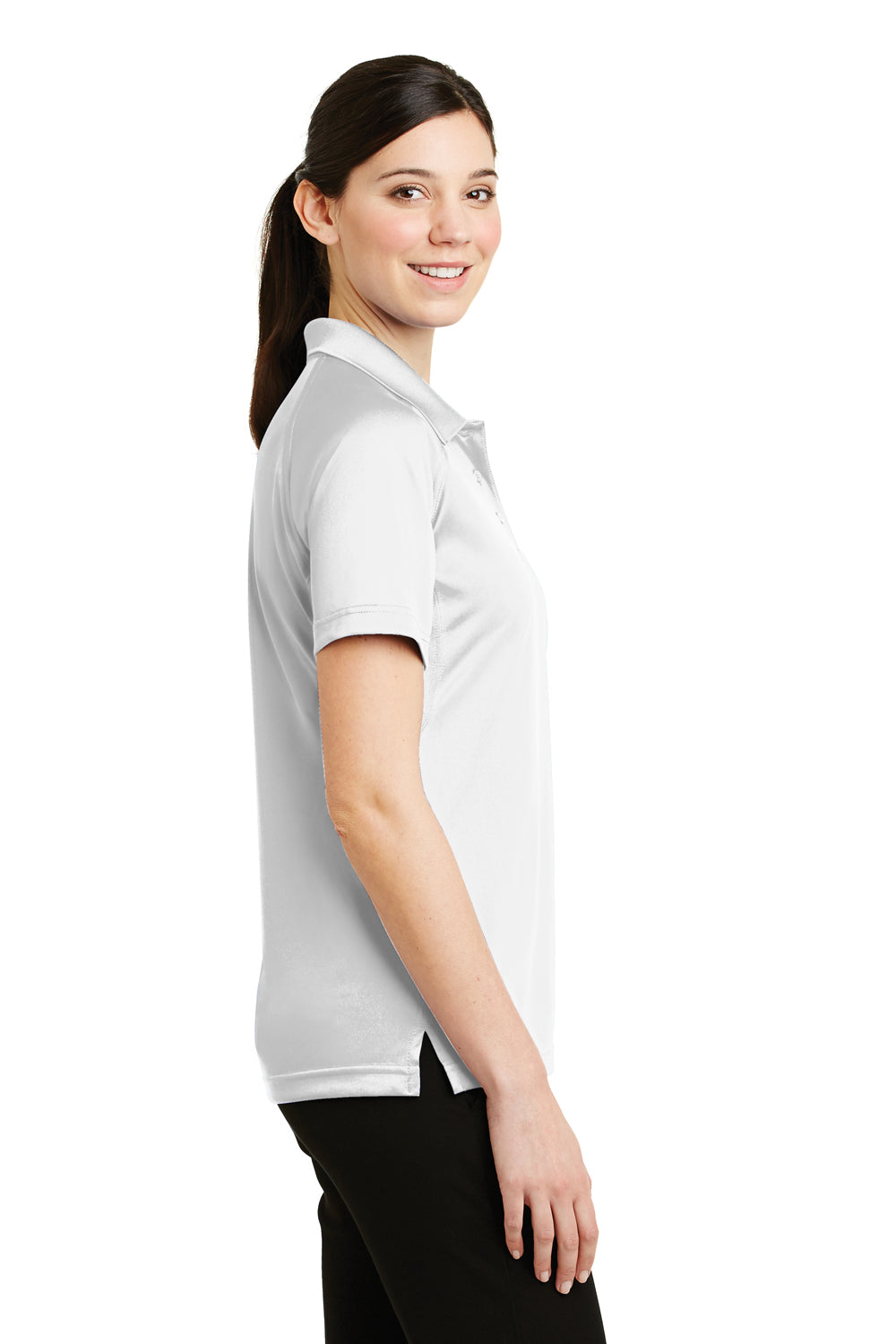 CornerStone CS411 Womens Select Tactical Moisture Wicking Short Sleeve Polo Shirt White Side