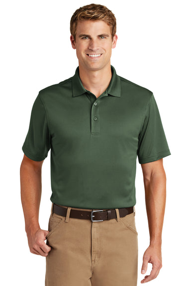 CornerStone CS412 Mens Select Moisture Wicking Short Sleeve Polo Shirt Dark Green Front