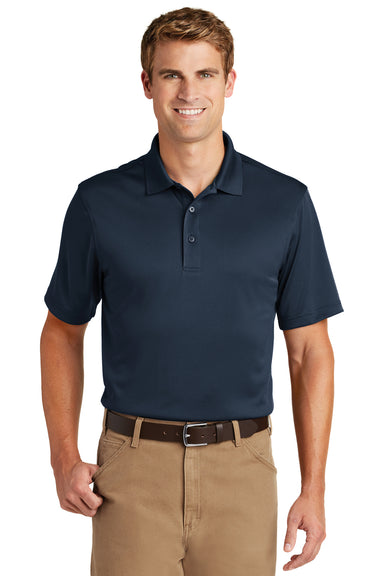 CornerStone CS412 Mens Select Moisture Wicking Short Sleeve Polo Shirt Navy Blue Front