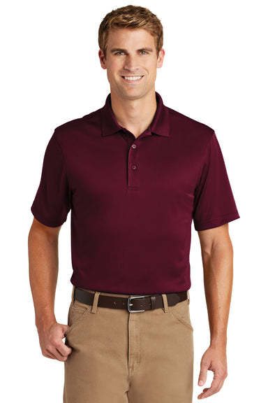CornerStone CS412 Mens Select Moisture Wicking Short Sleeve Polo Shirt Maroon Front
