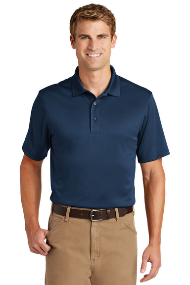 CornerStone CS412 Mens Select Moisture Wicking Short Sleeve Polo Shirt Regatta Blue Front