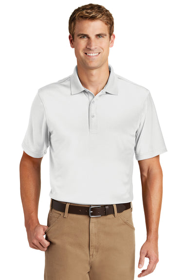 CornerStone CS412 Mens Select Moisture Wicking Short Sleeve Polo Shirt White Front