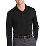 CornerStone Mens Select Moisture Wicking Long Sleeve Polo Shirt - Black