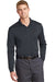 CornerStone CS412LS Mens Select Moisture Wicking Long Sleeve Polo Shirt Charcoal Grey Front