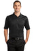 CornerStone CS412P Mens Select Moisture Wicking Short Sleeve Polo Shirt w/ Pocket Black Front