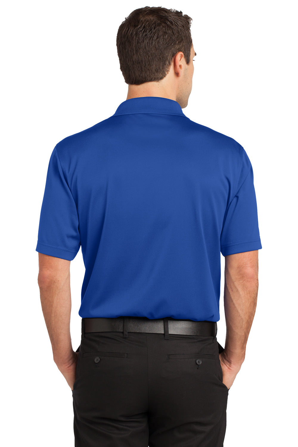 CornerStone CS412P Mens Select Moisture Wicking Short Sleeve Polo Shirt w/ Pocket Royal Blue Back