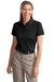 CornerStone CS413 Womens Select Moisture Wicking Short Sleeve Polo Shirt Black Front