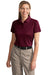 CornerStone CS413 Womens Select Moisture Wicking Short Sleeve Polo Shirt Maroon Front