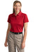 CornerStone CS413 Womens Select Moisture Wicking Short Sleeve Polo Shirt Red Front