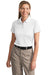 CornerStone CS413 Womens Select Moisture Wicking Short Sleeve Polo Shirt White Front