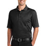 CornerStone Mens Select Moisture Wicking Short Sleeve Polo Shirt w/ Pocket - Black/Smoke Grey