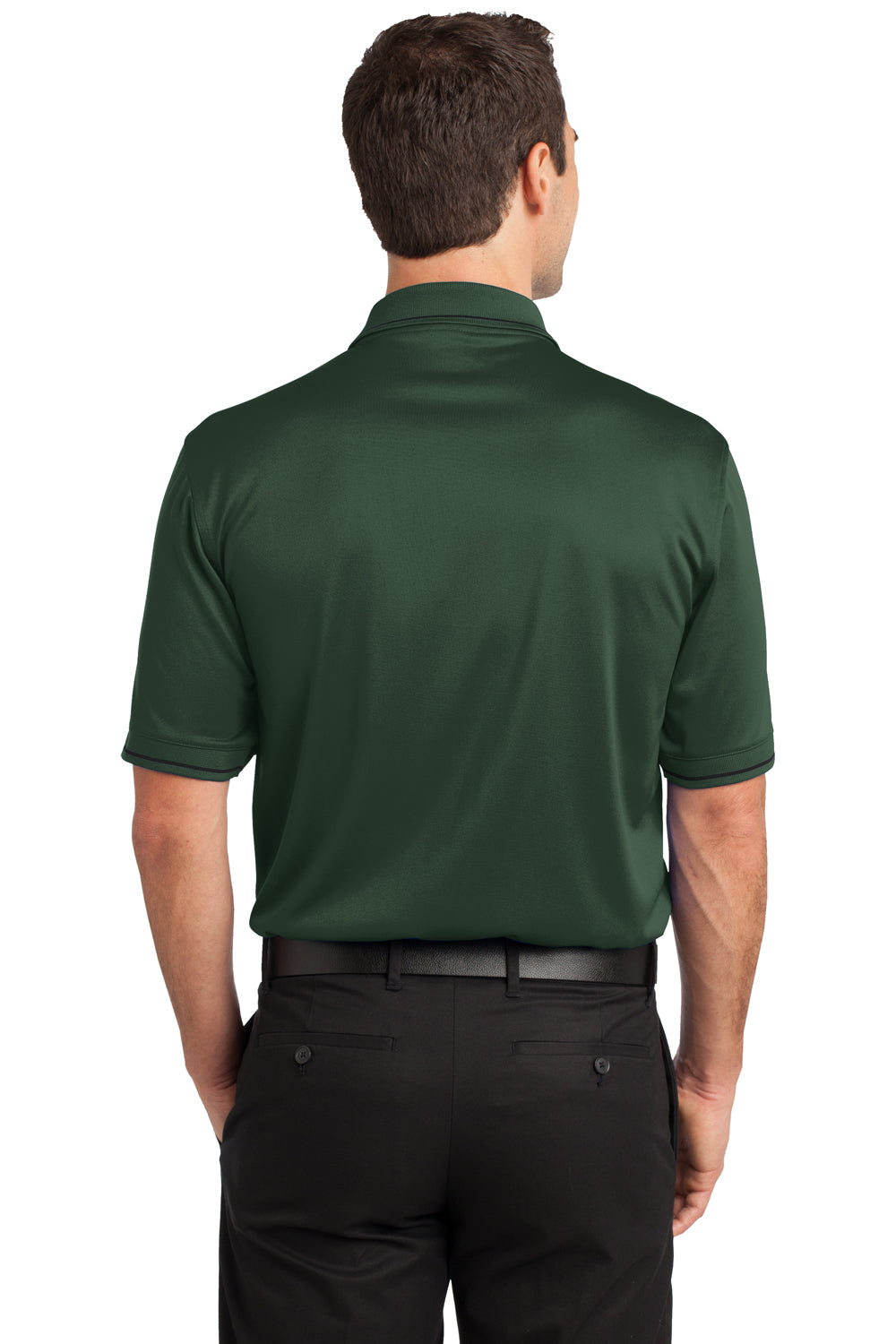 CornerStone CS415 Mens Select Moisture Wicking Short Sleeve Polo Shirt w/ Pocket Dark Green Back