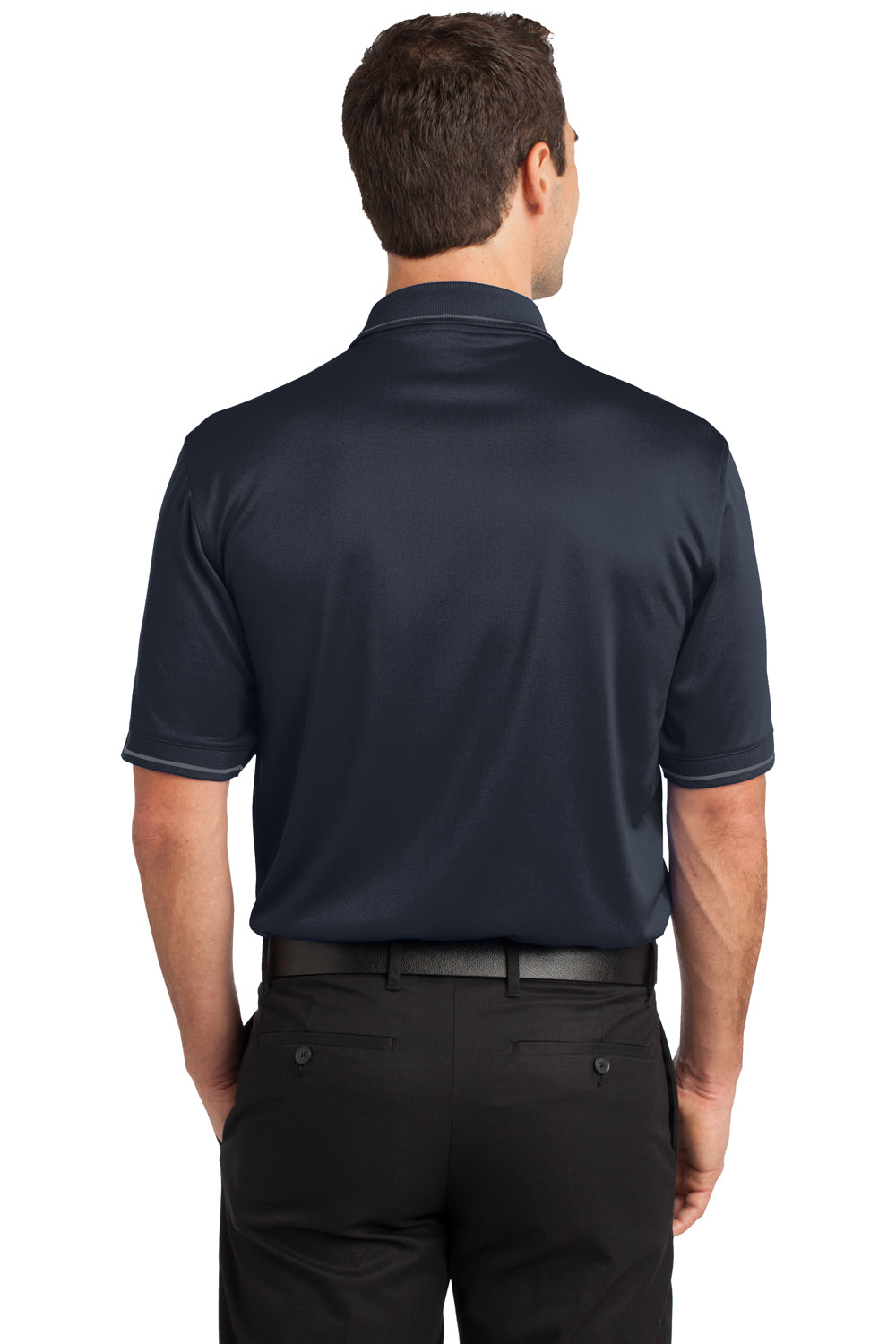 CornerStone CS415 Mens Select Moisture Wicking Short Sleeve Polo Shirt w/ Pocket Navy Blue Back