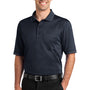 CornerStone Mens Select Moisture Wicking Short Sleeve Polo Shirt w/ Pocket - Dark Navy Blue/Smoke Grey - Closeout