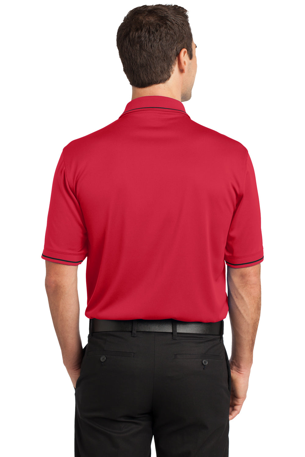 CornerStone CS415 Mens Select Moisture Wicking Short Sleeve Polo Shirt w/ Pocket Red Back