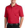 CornerStone Mens Select Moisture Wicking Short Sleeve Polo Shirt w/ Pocket - Red/Black - Closeout