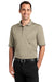 CornerStone CS415 Mens Select Moisture Wicking Short Sleeve Polo Shirt w/ Pocket Tan Brown Front