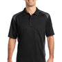 CornerStone Mens Select Moisture Wicking Short Sleeve Polo Shirt w/ Pocket - Black/Charcoal Grey