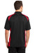 CornerStone CS416 Mens Select Moisture Wicking Short Sleeve Polo Shirt w/ Pocket Black/Red Back