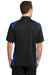 CornerStone CS416 Mens Select Moisture Wicking Short Sleeve Polo Shirt w/ Pocket Black/Royal Blue Back