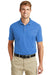 CornerStone CS418 Mens Select Moisture Wicking Short Sleeve Polo Shirt Lake Blue Front