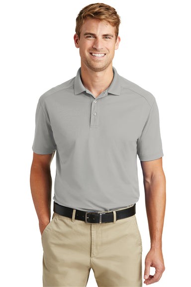CornerStone CS418 Mens Select Moisture Wicking Short Sleeve Polo Shirt Light Grey Front