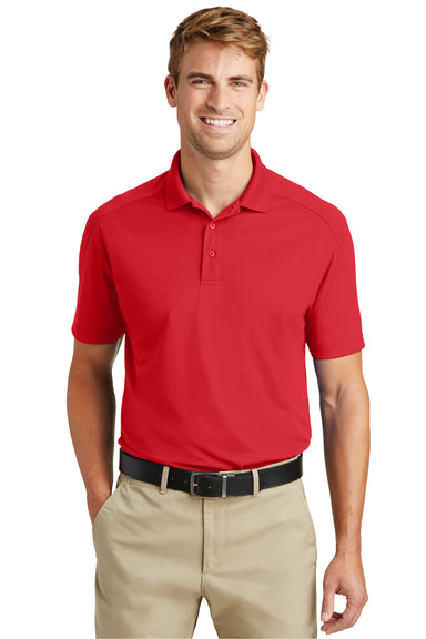 CornerStone CS418 Mens Select Moisture Wicking Short Sleeve Polo Shirt Red Front