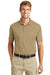 CornerStone CS418 Mens Select Moisture Wicking Short Sleeve Polo Shirt Tan Brown Front