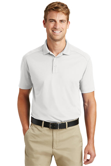 CornerStone CS418 Mens Select Moisture Wicking Short Sleeve Polo Shirt White Front