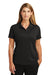 CornerStone CS419 Womens Select Moisture Wicking Short Sleeve Polo Shirt Black Front
