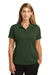 CornerStone CS419 Womens Select Moisture Wicking Short Sleeve Polo Shirt Dark Green Front
