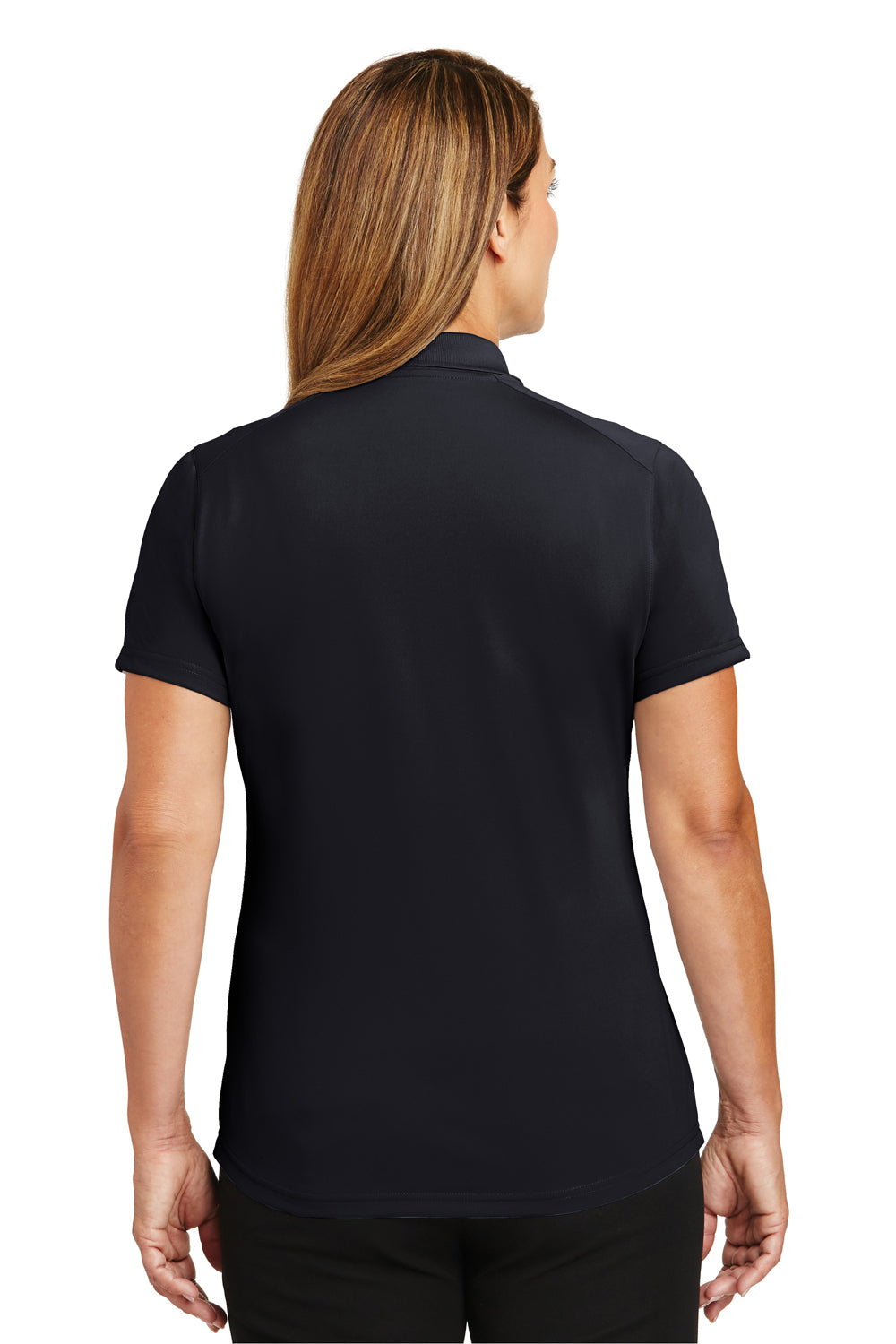 CornerStone CS419 Womens Select Moisture Wicking Short Sleeve Polo Shirt Navy Blue Back