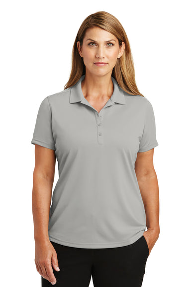 CornerStone CS419 Womens Select Moisture Wicking Short Sleeve Polo Shirt Light Grey Front