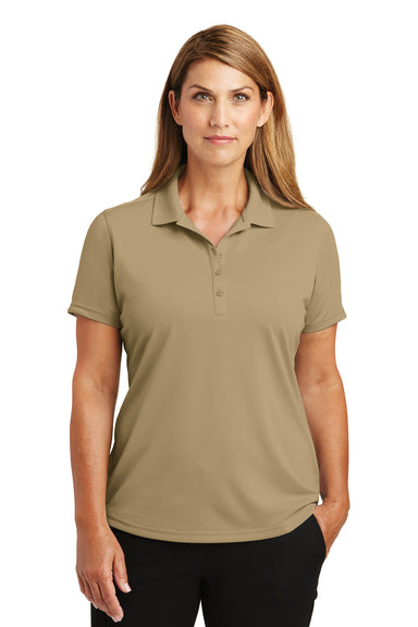 CornerStone CS419 Womens Select Moisture Wicking Short Sleeve Polo Shirt Tan Brown Front
