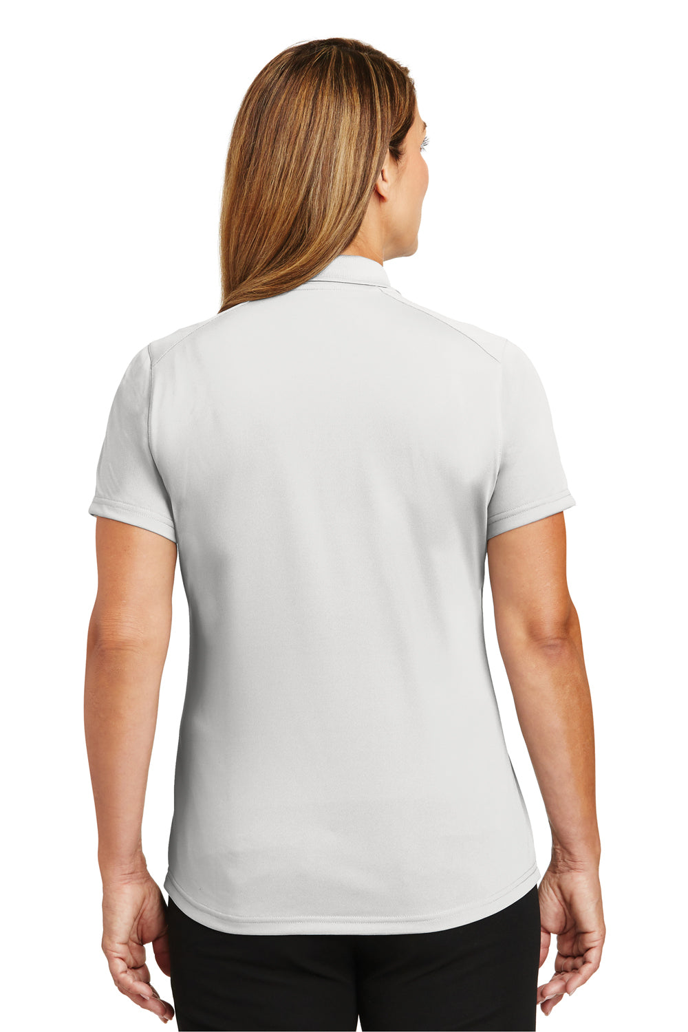 CornerStone CS419 Womens Select Moisture Wicking Short Sleeve Polo Shirt White Back