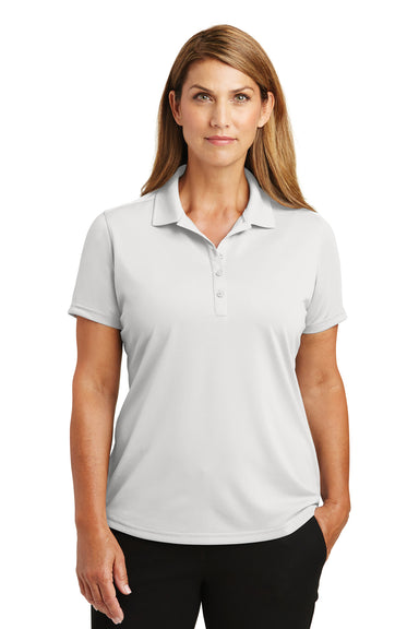 CornerStone CS419 Womens Select Moisture Wicking Short Sleeve Polo Shirt White Front