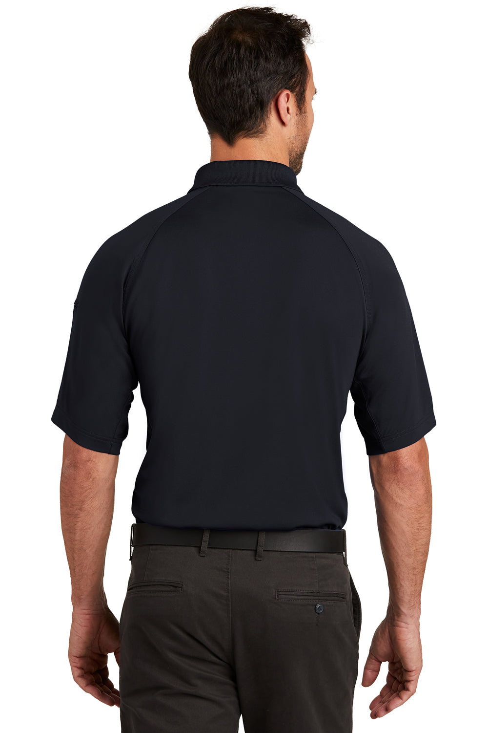 CornerStone CS420 Mens Select Tactical Moisture Wicking Short Sleeve Polo Shirt Navy Blue Back