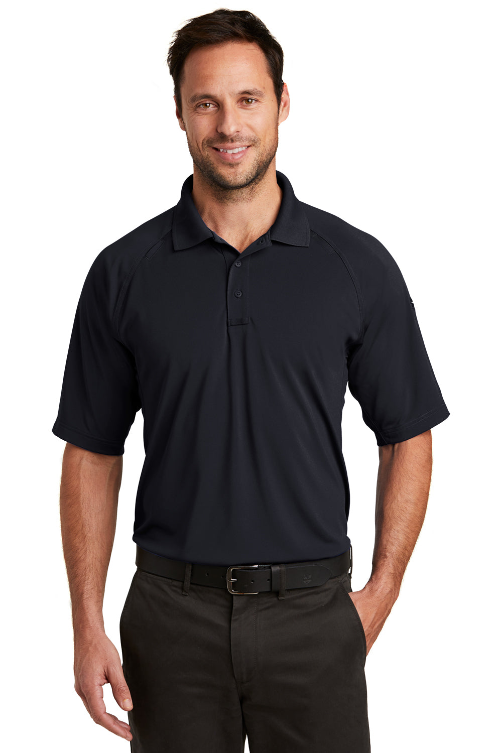 CornerStone CS420 Mens Select Tactical Moisture Wicking Short Sleeve Polo Shirt Navy Blue Front