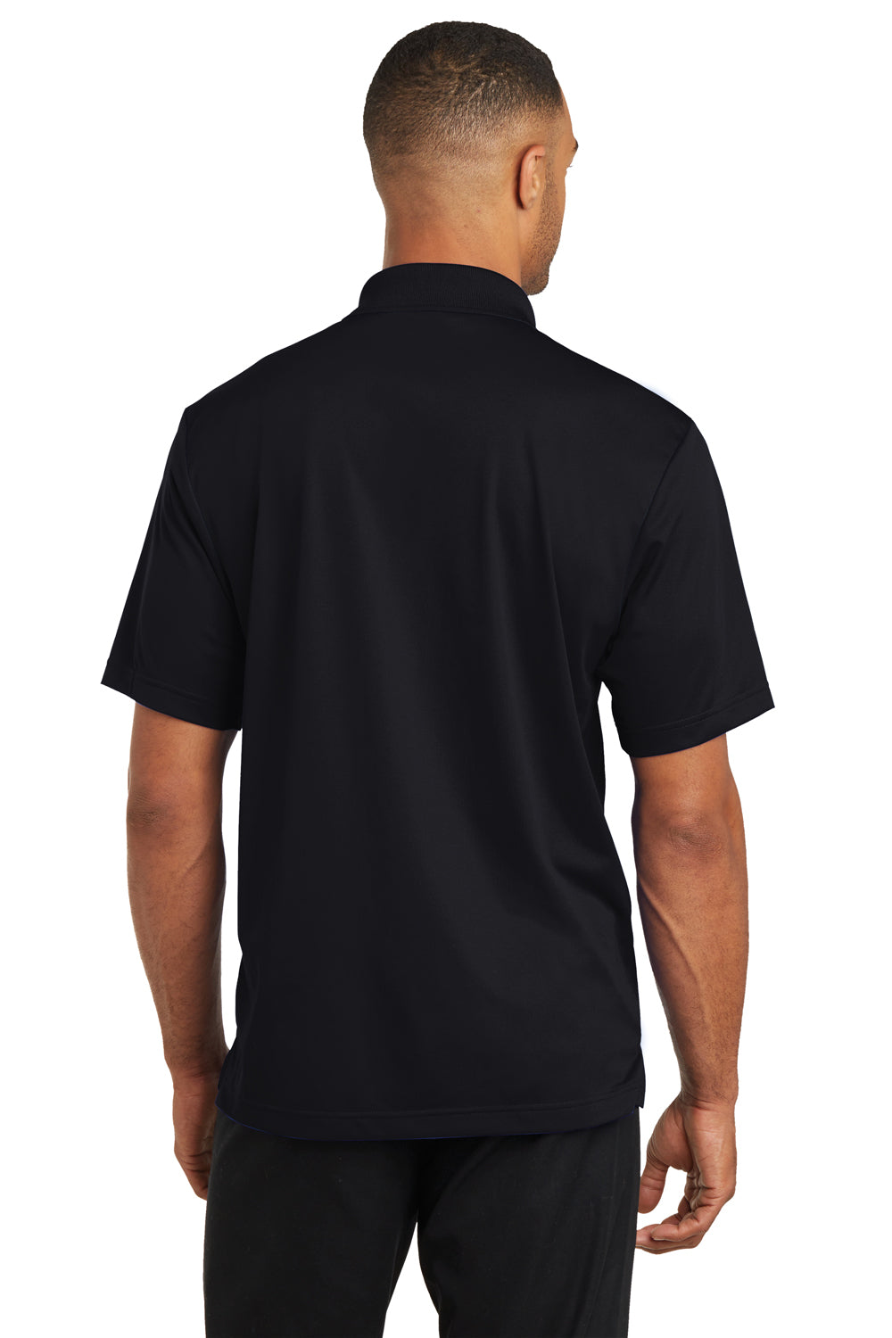 CornerStone CS421 Mens Gripper Moisture Wicking Short Sleeve Polo Shirt Black Back