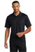 CornerStone CS421 Mens Gripper Moisture Wicking Short Sleeve Polo Shirt Black Front