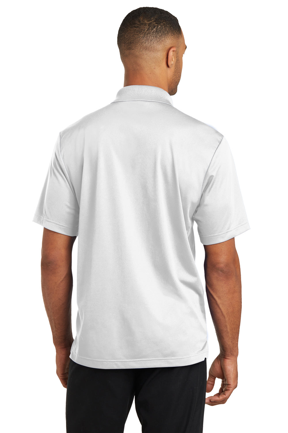 CornerStone CS421 Mens Gripper Moisture Wicking Short Sleeve Polo Shirt White Back