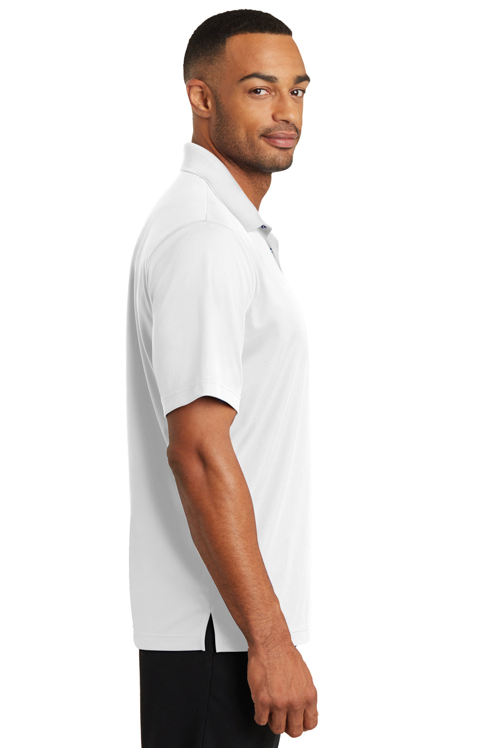 CornerStone CS421 Mens Gripper Moisture Wicking Short Sleeve Polo Shirt White Side