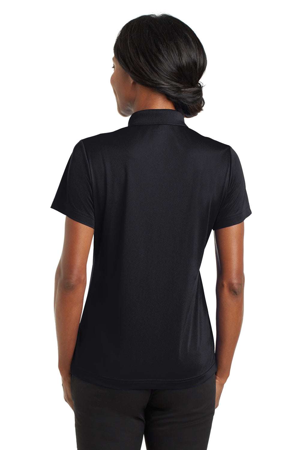 CornerStone CS422 Womens Gripper Moisture Wicking Short Sleeve Polo Shirt Black Back