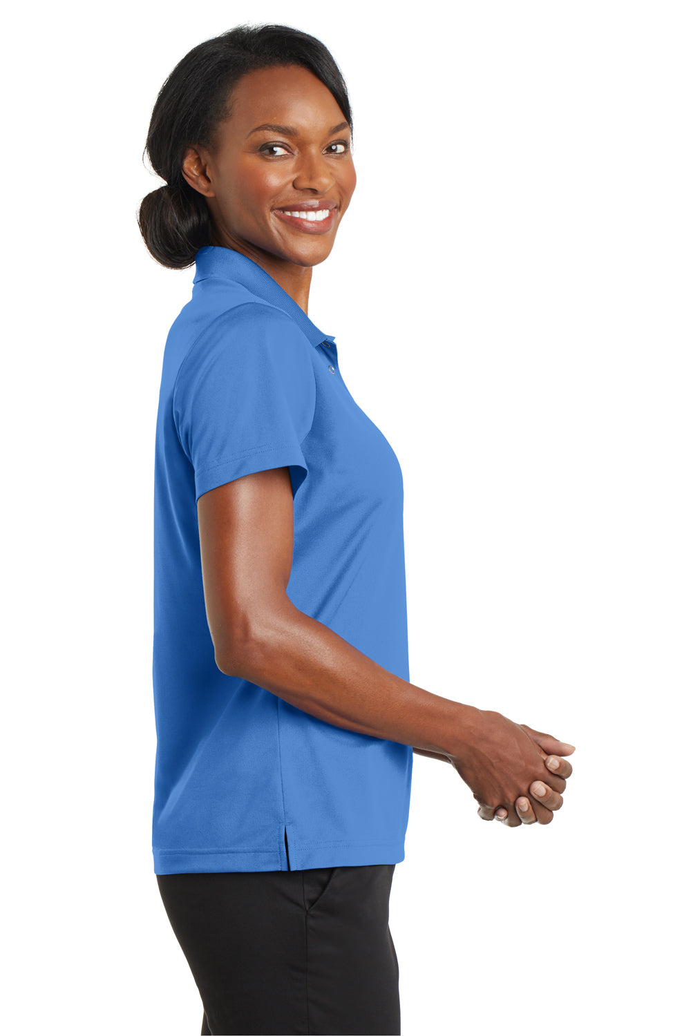 CornerStone CS422 Womens Gripper Moisture Wicking Short Sleeve Polo Shirt Blue Lake Side