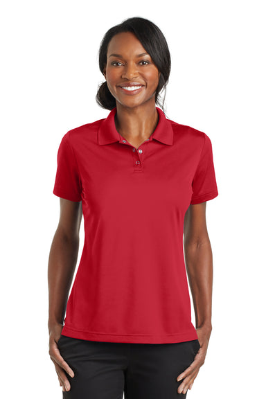 CornerStone CS422 Womens Gripper Moisture Wicking Short Sleeve Polo Shirt Red Front