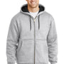 CornerStone Mens Full Zip Hooded Sweatshirt Hoodie - Heather Grey