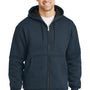 CornerStone Mens Full Zip Hooded Sweatshirt Hoodie - Navy Blue